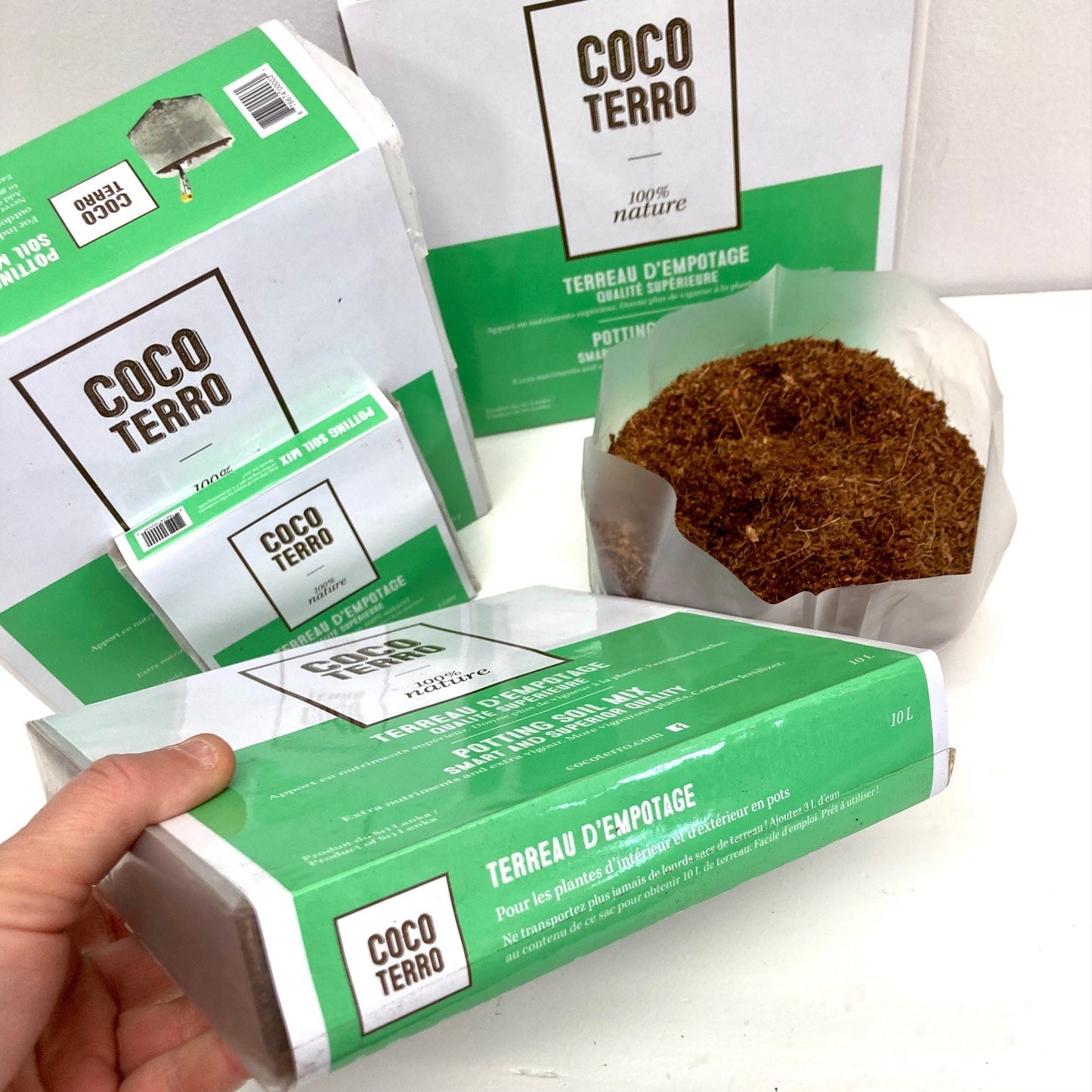 Terreau d'empotage - Fibre de coco compressée