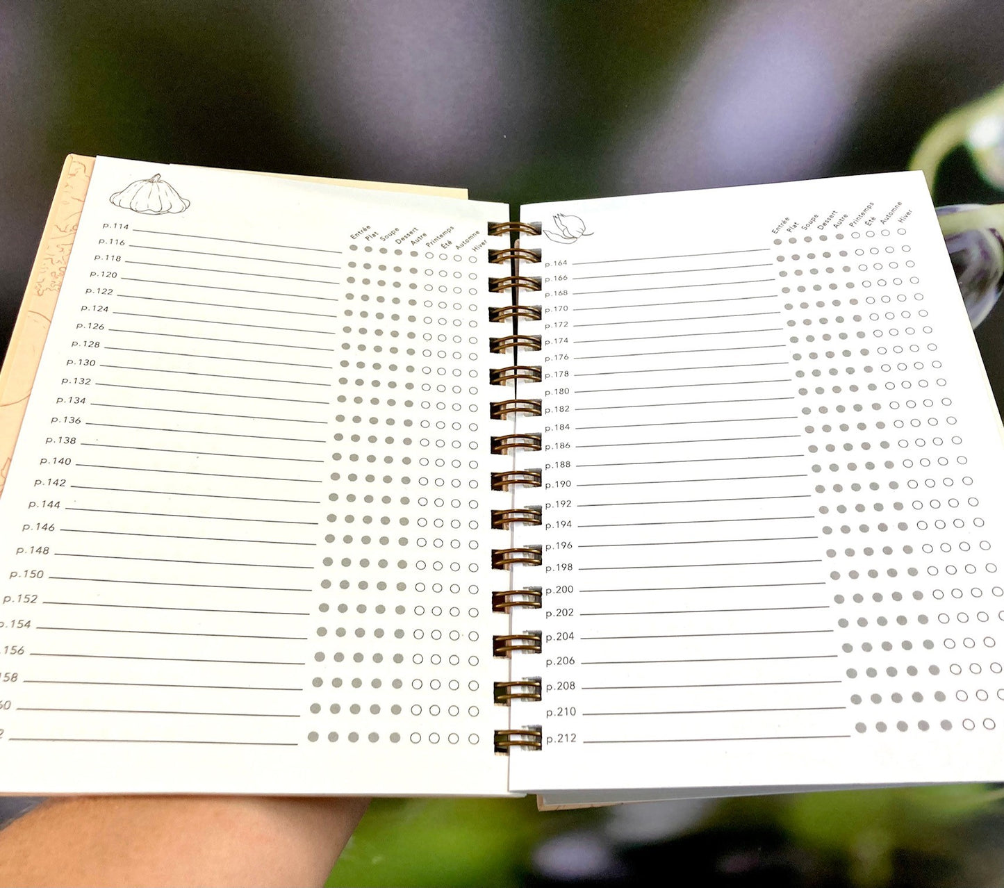 Carnet de notes pour les recettes