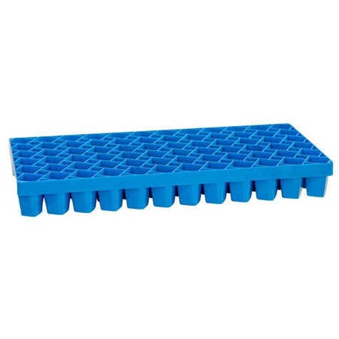 Plateau de semis a 72 cellules de couleur bleue vu en perspective