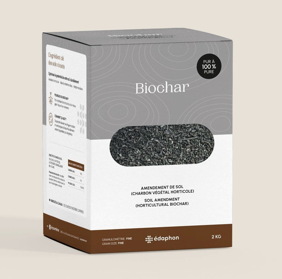 Sac de 2 kg de biochar à granulométrie fine
