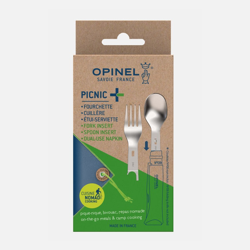 Boîte d'emballage d'origine du kit Picnic Plus Opinel vendu chez Vert Métal