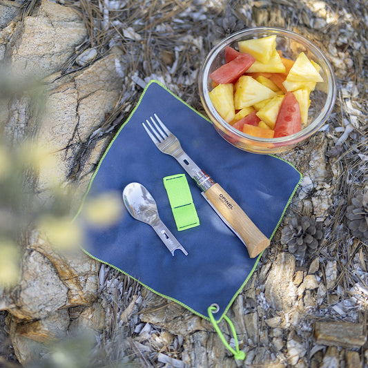 Ensemble de couverts nomades Opinel Picnic Plus avec inserts fourchette et cuillère en acier inoxydable