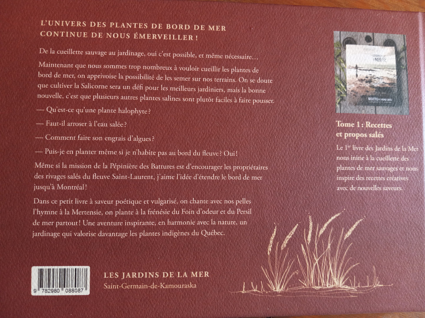 Vue arrière du livre présentant les informations de l'ouvrage