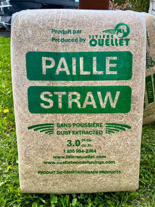 Sac compressé de 3 pi³ de paille de blé québécoise de première qualité