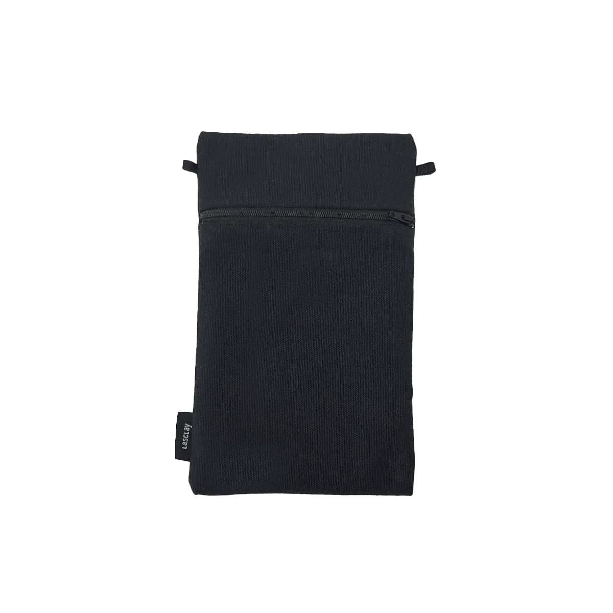 Vue de face de la pochette isotherme Lasclay en couleur noire.