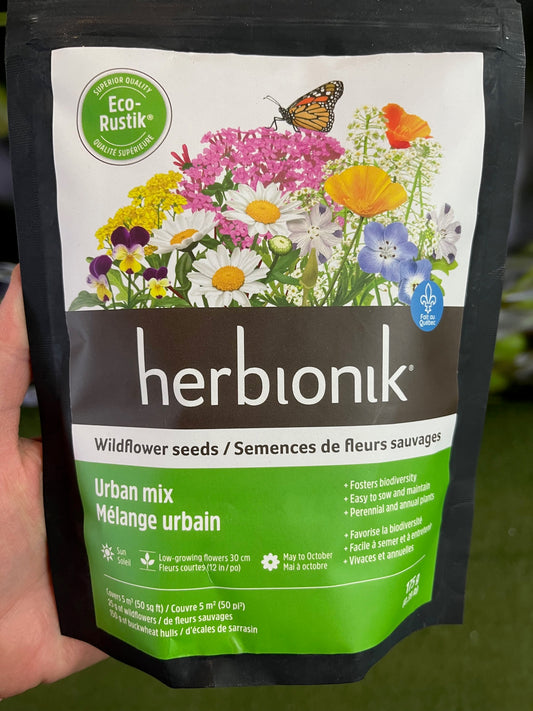 Sac de 175 g de mélange urbain de semences de fleurs sauvages Herbionik