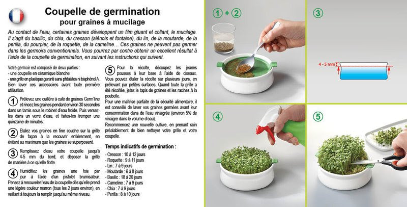 Germoir pour semences mucilagineuses – Vert metal